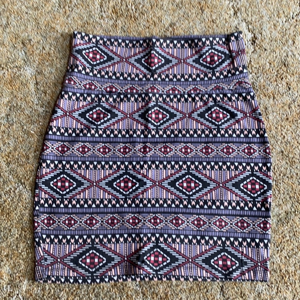 Charlotte Russe Aztec printed mini skirt